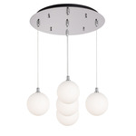 Bolla Round Multi Light Pendant - Chrome / Opal