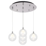 Bolla Round Multi Light Pendant - Chrome / Clear/ Opal