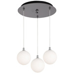 Bolla Round Multi Light Pendant - Chrome / Opal