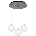 Bolla Round Multi Light Pendant - Chrome / Clear/ Opal