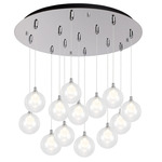 Bolla Round Multi Light Pendant - Chrome / Clear/ Opal