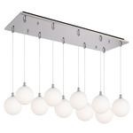 Bolla Linear Multi Light Pendant - Chrome / Opal
