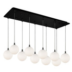 Bolla Linear Multi Light Pendant - Black / Opal