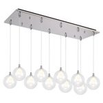 Bolla Linear Multi Light Pendant - Chrome / Clear/ Opal