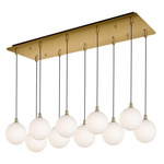Bolla Linear Multi Light Pendant - Brushed Gold / Opal