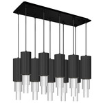 Bordeaux Linear Multi Light Pendant - Matte Black / Clear Ribbed Bordeaux Linear Multi Light Pendant - Matte Black / Clear Ribbed