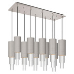 Bordeaux Linear Multi Light Pendant - Brushed Nickel / Clear Ribbed Bordeaux Linear Multi Light Pendant - Brushed Nickel / Clear Ribbed
