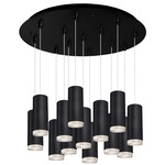 Cameo Round Multi Light Pendant - Black / Clear