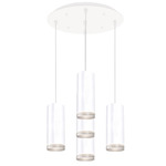 Cameo Round Multi Light Pendant - White / Clear
