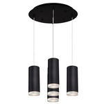 Cameo Round Multi Light Pendant - Black / Clear