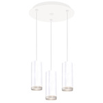 Cameo Round Multi Light Pendant - White / Clear