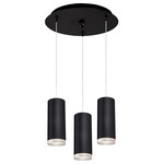 Cameo Round Multi Light Pendant - Black / Clear