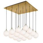 Bolla Square Multi Light Pendant - Brushed Gold / Opal
