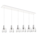 Samson Linear Multi Light Pendant - Clear / White