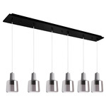 Samson Linear Multi Light Pendant - Smoked Transparent / Concrete