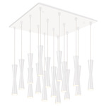 Robson Square Multi Light Pendant - White / Frosted