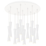 Robson Round Multi Light Pendant - White / Frosted