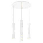 Robson Round Multi Light Pendant - White / Frosted