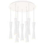 Robson Round Multi Light Pendant - White / Frosted