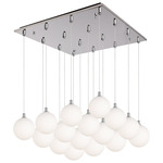 Bolla Square Multi Light Pendant - Chrome / Opal