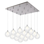 Bolla Square Multi Light Pendant - Chrome / Clear/ Opal