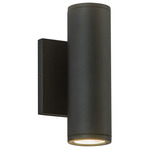 Nordic 2 inch Up / Down Outdoor Wall Light - Black / Clear