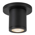 Nordic 2in Diameter Outdoor Ceiling Flush Light - Black / Clear