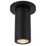 Nordic 2in Diameter Outdoor Ceiling Flush Light - Black / Clear