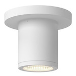 Nordic 2in Diameter Outdoor Ceiling Flush Light - White / Clear