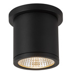 Nordic 3in Diameter Outdoor Ceiling Flush Light - Black / Clear