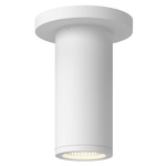 Nordic 2in Diameter Outdoor Ceiling Flush Light - White / Clear