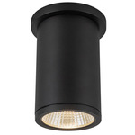 Nordic 3in Diameter Outdoor Ceiling Flush Light - Black / Clear
