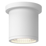 Nordic 3in Diameter Outdoor Ceiling Flush Light - White / Clear