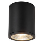 Nordic Outdoor Puck Ceiling Light - Black / Clear