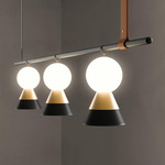 Bozu S3 Linear Pendant - Black / Golden Copper