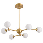 Orbe Color Select Chandelier - Brushed Brass / White