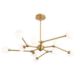 Orbe Color Select Chandelier - Brushed Brass / White