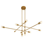 Mika Large Chandelier - Brushed Brass / White