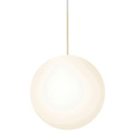 Bola Sphere Pendant - Brass / Opal