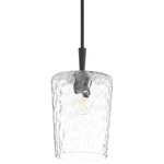 Goodwin Pendant - Matte Black / Clear Hammered