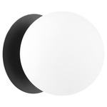 Jasper Wall / Ceiling Light - Matte Black / Satin Opal
