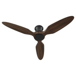 Veleta Hugger Ceiling Fan with Color-Select Light - Matte Black / Walnut