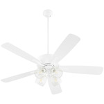 Ovation 4-Light Ceiling Fan - Studio White / Studio White / Clear