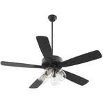 Ovation 4-Light Ceiling Fan - Matte Black / Matte Black / Clear