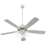 Ovation 4-Light Ceiling Fan - Satin Nickel / Satin Nickel Blades / Clear