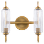 Whitmire Bathroom Vanity Light - Brushed Brass / Clear