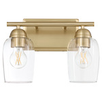 Wallinger Bathroom Vanity Light - Aged Brass / Clear