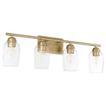 Wallinger Bathroom Vanity Light - Aged Brass / Clear