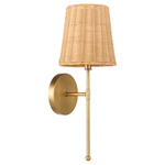 Fairview Wall Sconce - Brushed Brass / Natural