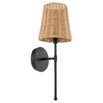 Fairview Wall Sconce - Matte Black / Natural